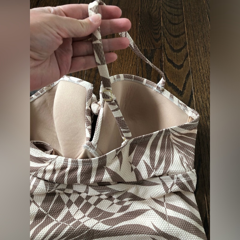 Kona Sol Women's L Palm Pique Bandeau Full Coverage One Piece Swimsuit - EUC! - Picture 12 of 15
